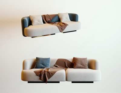 现代多人沙发3D模型下载